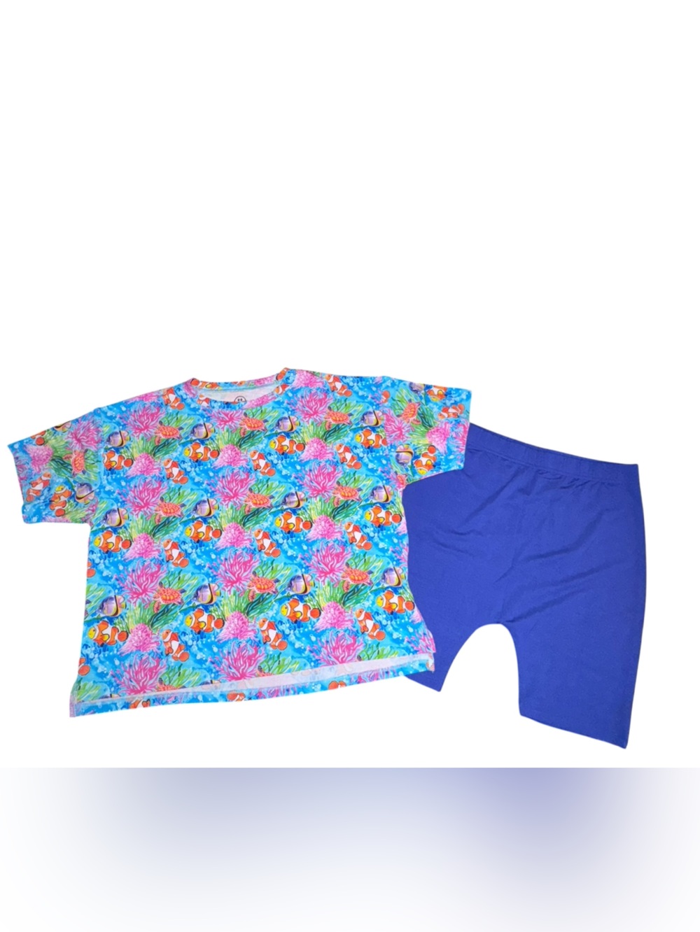 🐠Coral Reef Bamboo Short Sleeve Box Tee & Shorts Daywear Set 🐠